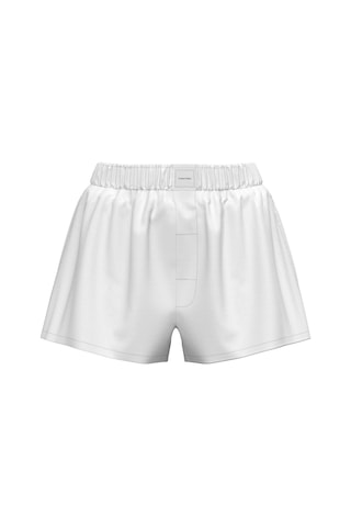 Calvin Klein Kadın Beyaz Gizli Düğmeli Poplin Şort-16098
