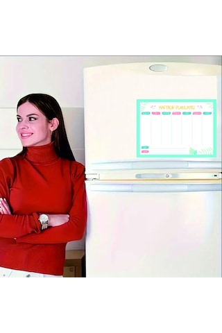 Haftalık Magnet Planlayıcı Kalem Hediyeli 1 Adet 33x24 Cm Haftalık Magnet Planlayıcı Bebe Mavisi Çok Renkli