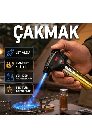 Rüzgar Dayanıklı Jet Alev Pürmüz Çakmak Emniyet Kilitli Ve Yeniden Doldurulabilir