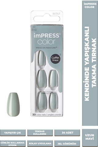 İmpress Color Kendinden Yapışkanlı Takma Tırnak Uzun Yeşil