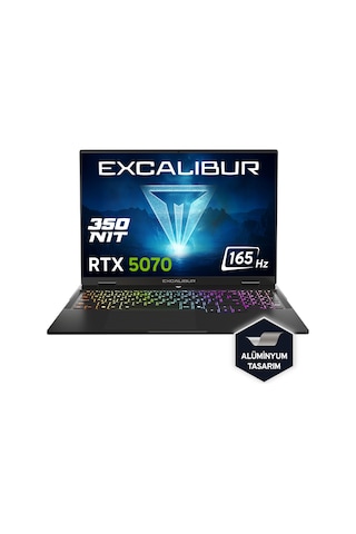 Casper Excalibur Gaming G915.240H-EF70A-C Intel Core i7-240H 64 GB 1 TB SSD 8 GB RTX5070 16" W11H Dizüstü Bilgisayar