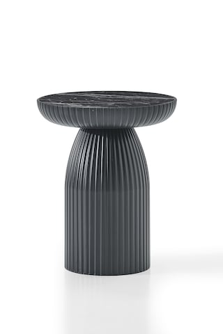 Altınaks Mobilya, Diamond, Bohem Sehpa,tekli Sehpa,yan Sehpa,zigon Sehpa - Siyah & Siyah Mermer Desen Siyah Gövde & Siyah Mermer Desenli Tabla