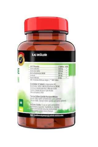 Glucosamine Chondroitin Msm Hyoluronic Asit Zerdeçal 60 Tablet