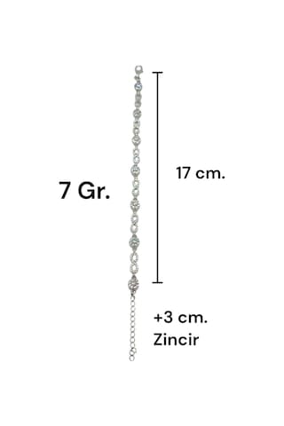 Taşlı Sonsuzluk Ve Çiçek Figürlü Gümüş Bileklik Zarif Ve Işıltılı Tasarım Gümüş