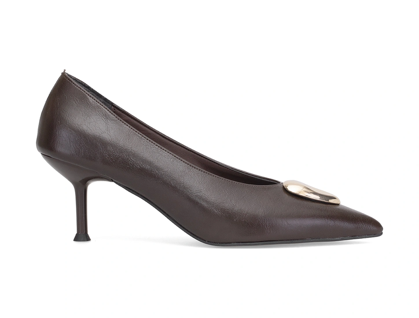 Elit Pm486 K217 Kadın Klasik Topuklu Ayakkabı Kahverengi Kahverengi