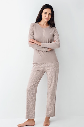 Pierre Cardin Kadın Kahverengi Pijama Takımı Pc9097-s-v1 Kahverengi
