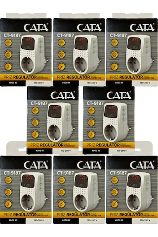 Cata Ct-9187 4000w Akım Korumalı Led Göstergeli Priz 8 Adet