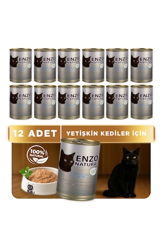 Enzo Natural Balık Etli Konserve Yaş Kedi Maması 410 Gr X 12