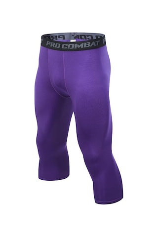 Hızlı Kuruyan Yüksek Elastik Kısa Spor Taytı, 9 Renkte Mevcuttur, Fitness, Açık Hava Antrenmanı Ve Basketbol İçin İdealdir, Ter Emici Tasarım. Mor