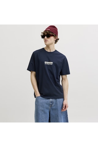 Jack & Jones Erkek Gögüs Baskili Bisiklet Yakatisört - Savona - 12310070 Çok Renkli