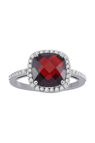 Sirius Pırlanta Ve Yastık Kesim Garnet Taşlı Yüzük 0804R0318