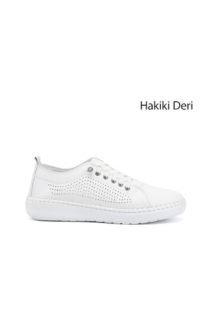Gönderi(R) Gönderi R Kadın Beyaz Bağcıklı Hakiki Deri Comfort Ayakkabı Dyza82942819