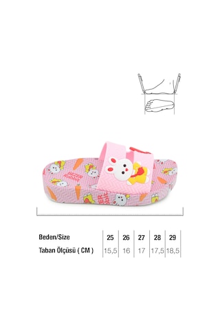 Gezer Rabbit Kız Çocuk Yazlık Airblow Islak Zemine Uygun Rahat Taban Ev Banyo Havuz Plaj Günlük Terl PEMBE