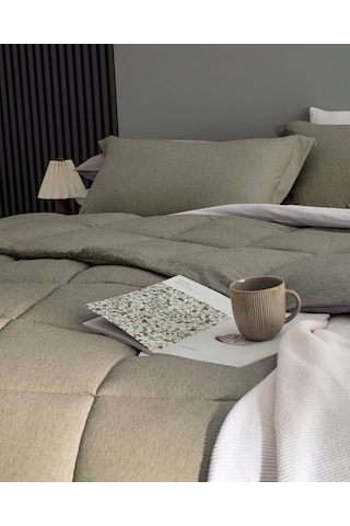 Madame Coco Meleni Tek Kişilik Comforter Set - Haki Çok Renkli