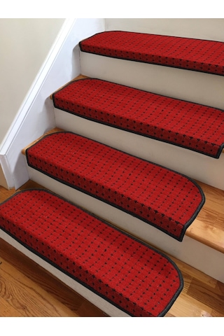 Kırmızı Kendinden Yapışkanlı Merdiven Basamak Paspası / Halısı (307160066)