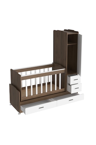 Patiko Furniture Swing Sw 262 Dolaplı Büyüyen Beşik Ceviz