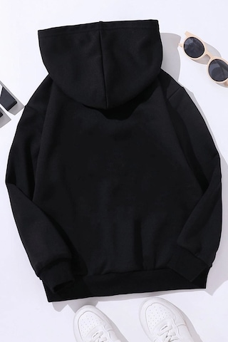 Uyguntarz Çocuk Blue Butterfly Baskılı Sweatshirt Siyah