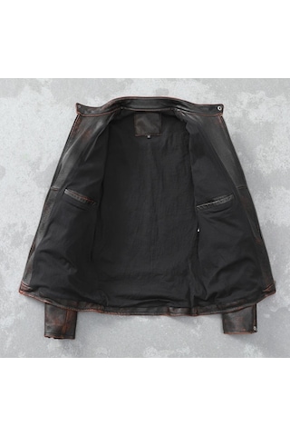 Eskitme Silme Mont Hakiki Deri Siyah - Kahverengi