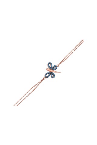 Afrodit Silver Rose Rengi Firuze Taşlı Kadın Gümüş Bileklik