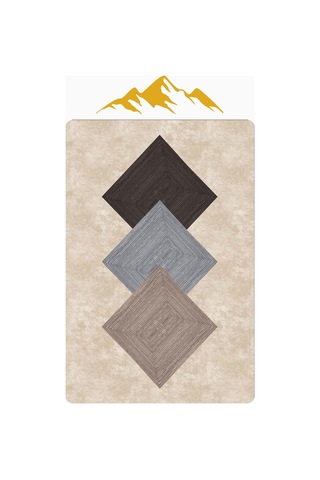 Modern Desenli Dijital Baskı Kaymaz Taban Halı H0952 Renkli