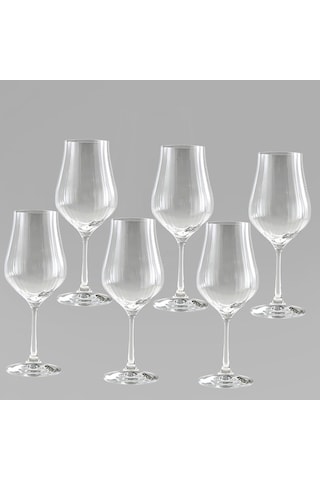 Jumbo Bohemia Kristal Tulipa Jumbo Optikli 6'Lı Kadeh Bardak Takımı 450