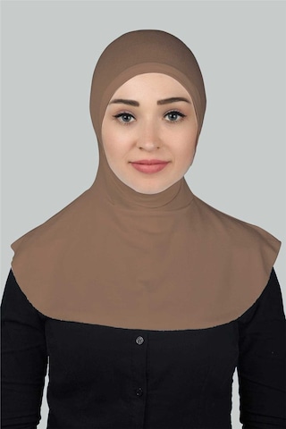Altobeh Kadın Tesettür Pratik Boyunluklu Hijab - Sporcu Bone Toprak