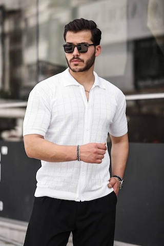 Tex Republic Erkek Beyaz Örme Kumaş Gömlek Beyaz