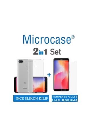 Microcase Xiaomi Redmi 6 Ince 0.2 Mm Soft Silikon Kilif +Tempered 277551786 - Seçenek / Cam Koruma-Cam Istiyorum