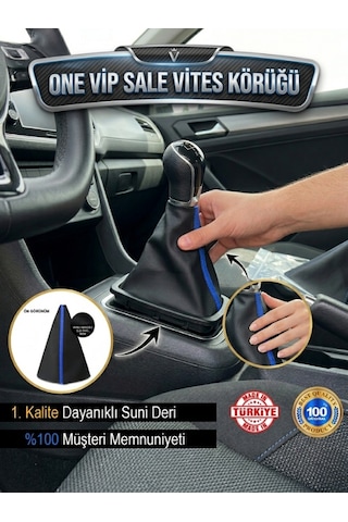One Vıp Salevolkswagen Jetta Siyah Deri Özel Yeni Tasarım Mavi Şerit Spor Dikiş Vites Körüğü Model:vipsale-vites2171 Renkli