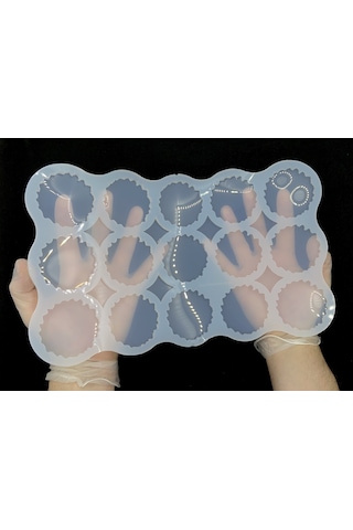 Epoksikalipmarketi Epoksi Silikon Magnet Kalıbı 15'li Geode Stil 2