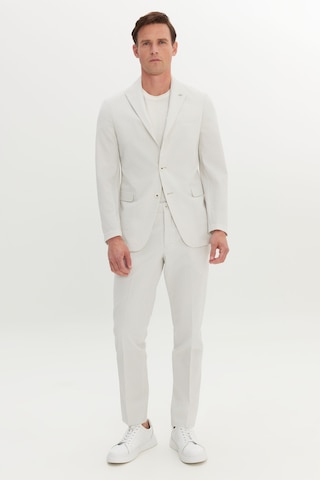 Ac&co Erkek Ekru Slim Fit Kırlangıç Yaka Gofre Desenli Takım Elbise
