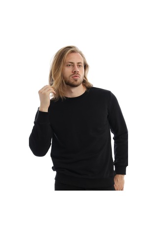 Erkek Bisiklet Yaka 3 İplik Sweat Siyah