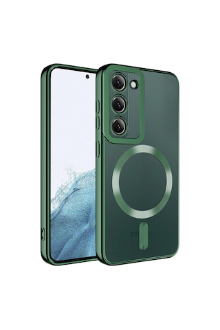 Galaxy S23 Uyumlu Magsafe Wireless Şarj Özellikli Klfs Setro Silikon-koyu Yeşil Koyu Yeşil