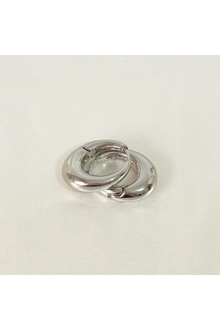 Kararmaz Vıp Bombeli Silver Küpe Gold