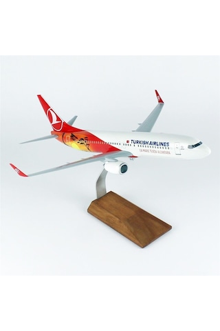Thy042 1/100 Ölçek, Thy Nairobi B737-800 Yolcu Uçağı, Sergilemeye Hazır Ahşap Standlı Model-56292