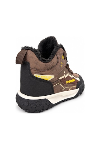 Tutınom Çocuk Mekanizma Bağcıklı Sportif Tasarım İçi Tüylü Outdoor Trekking Bot Kahverengi
