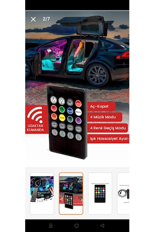 12 Li Ayak Altı Led Kumandalı Sese Duyarlı Çakmaklık Girişli