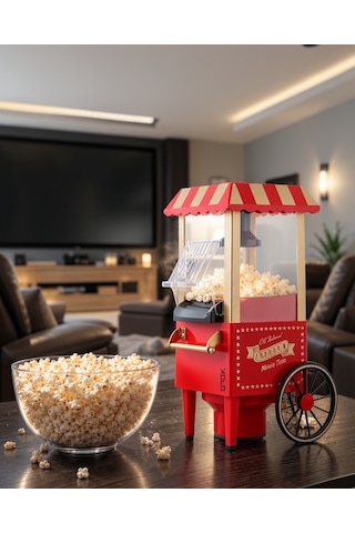 Yağsız Patlatma Makinesi, 5 Dakikada Popcorn Hazırlayan Çok Renkli