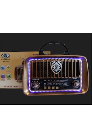 Everton Rt-688 Bluetooth Usb-micro Sd Solarlı Saatli Nostaljik Radyo