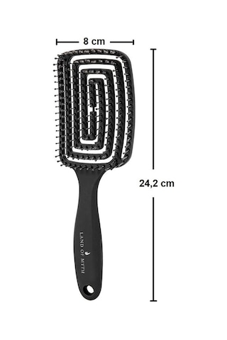 Land Of Myth LOM1271 Üç Boyutlu Esnek Saç Açma ve Tarama Fırçası Flexible Pro Brush Siyah