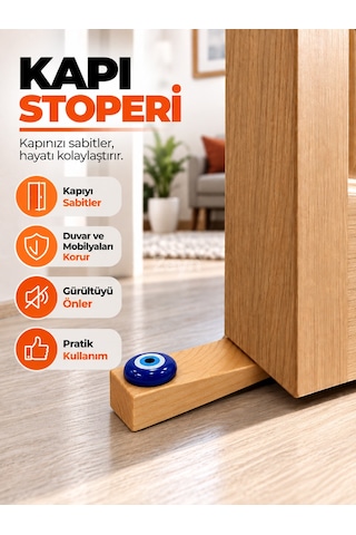 Kapı Stoperi Kapı Sabitleyici Takoz Dekoratif Nazar Boncuklu Uğur Böcekli Karışık Desen Gönderilmektedir 1 Adet