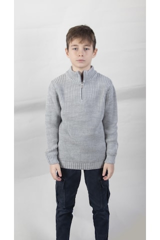 Alexandergardı Dik Yaka Fermuarlı Erkek Çocuk Kazak C23-7108 001