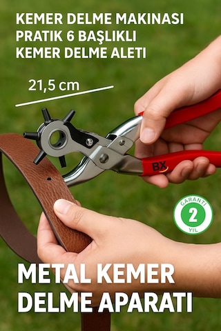 6 Farklı Uçlu Kemer Delme Pensesi Deri Kemer Ve Kumaş İçin Ayarlanabilir Delik Açıcı El Aleti