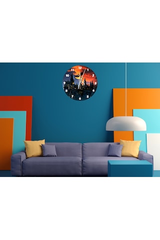 Ti-play Ejderha Ve Korku 30x30cm Akrilik Dekoratif Modern Duvar Saati ÇOk Renkli
