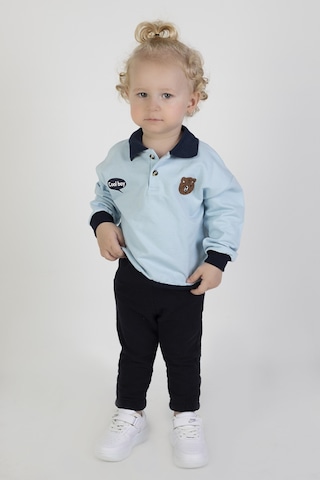 Erkek Bebek&çocuk İki İplik Kumaş Orta Kalınlıkta Polo Yaka Örme Basic Alt Üst Eşofman Takımı 001