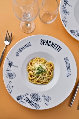 Porser Porselen Alfedo Miro Makarna Tabağı Seti 29cm 460cc 2 Li Beyaz - Siyah