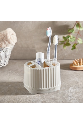Setüstü Diş Fırçalık Banyo İçin Pratik Ve Hijyenik Diş Fırçası Tutucu 5 Bölmeli Beyaz