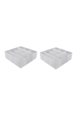 Çekmece İçi Düzenleyici Set,12 Bölmeli Pvc 2 Adet 30x30x10cm Şeffaf