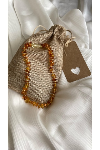 Sertifikalı Kehribar Bebek Kolyesi Çok REnkli