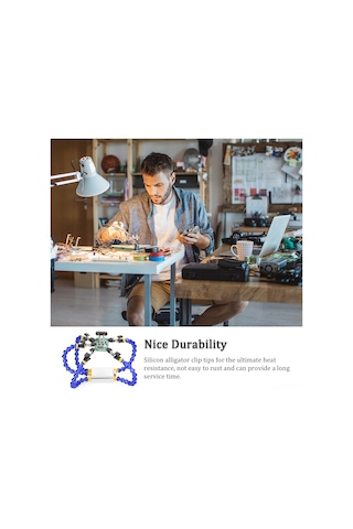 Yuntech01 Alüminyum Zırhli İki Kollu Fiksatör - Pcb Tamiri Ve Kaynak İşleri İçin Esnek Açı Ayarlı Tutucu